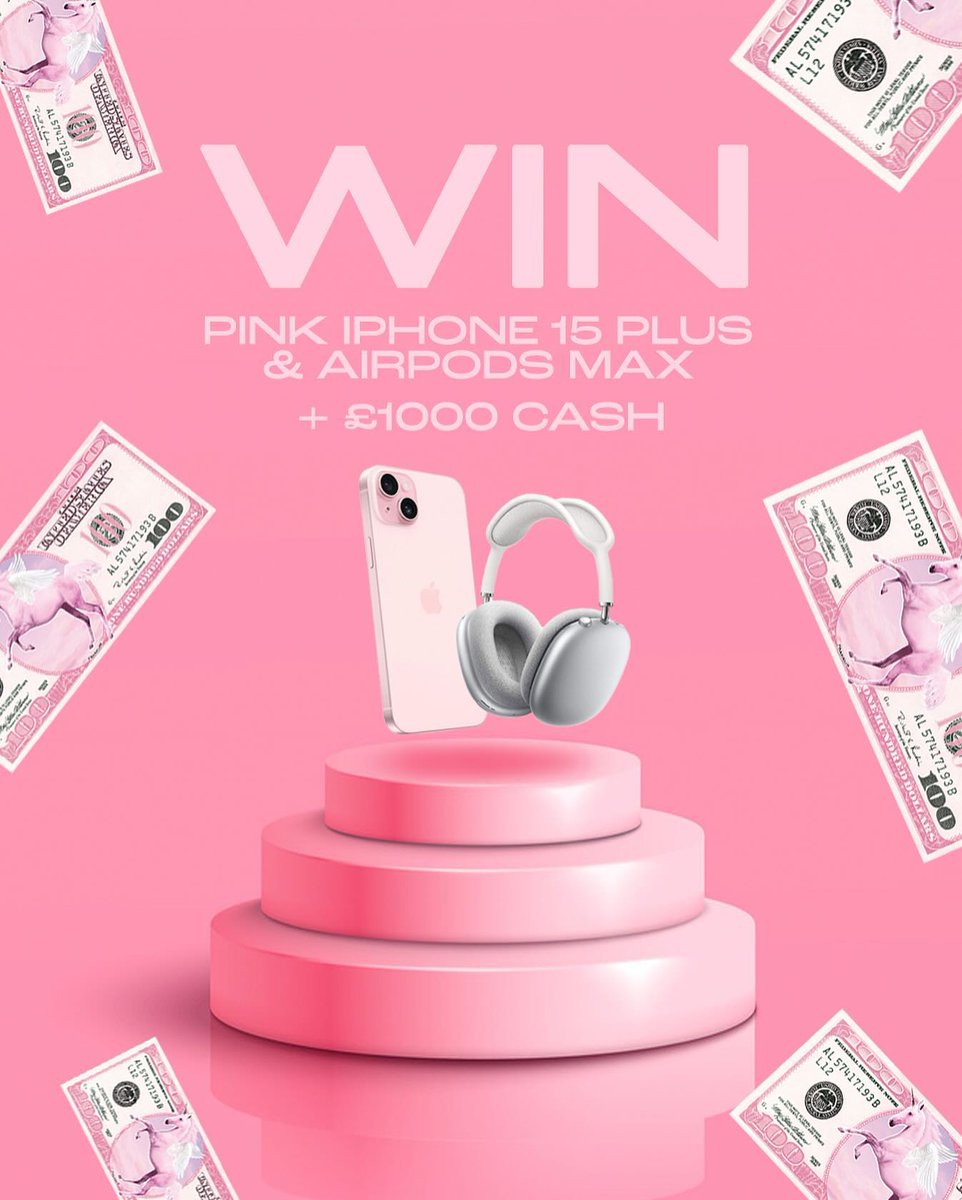 🚨 BACK BY POPULAR DEMAND 🚨 WIN a brand new Pink iPhone 15, Silver Apple AirPods Max AND £1K CASH !!! 🤑 Enter here 👉 plt.shop/4avCvr7