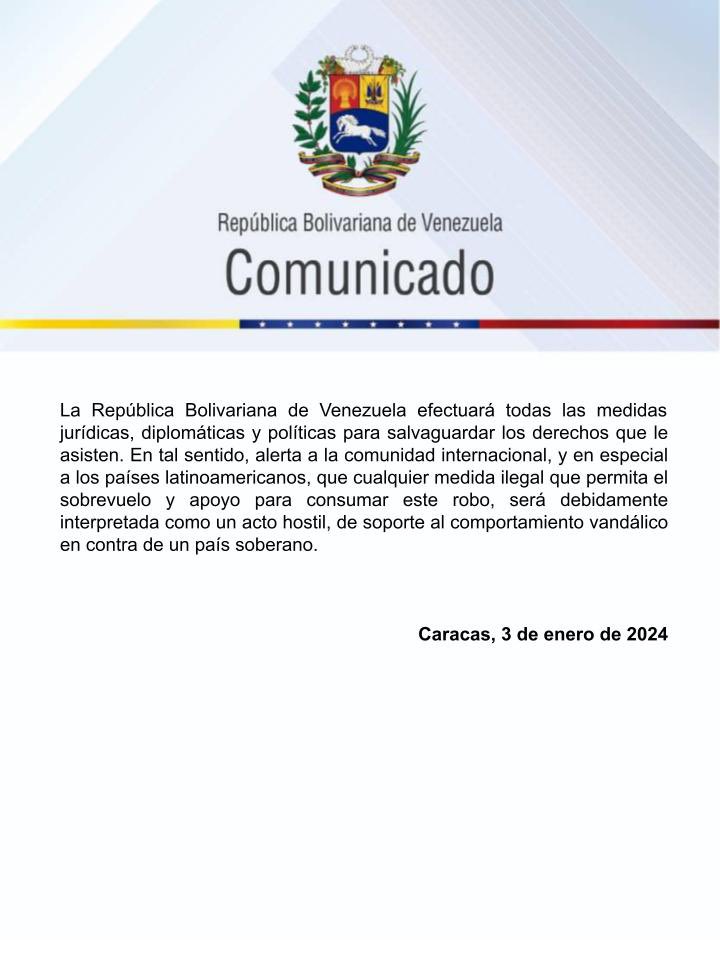 inac_ve's tweet photo. La República Bolivariana de Venezuela rechaza y condena de manera categórica la decisión tomada por el juez federal argentino Federico Villena, que intenta consumar el robo de la aeronave venezolana perteneciente a EMTRASUR, secuestrada desde el mes de junio de 2022 en Argentina. https://t.co/Peq5tQtZP8
