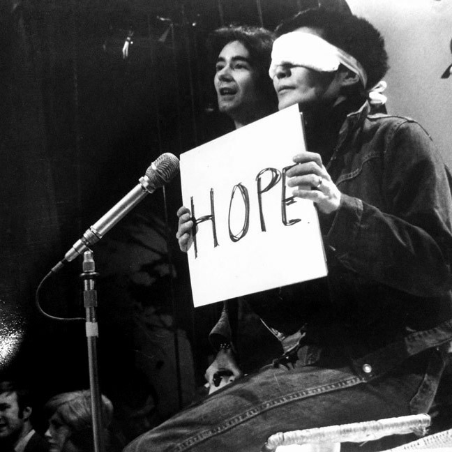 yokoono's tweet photo. BREATHE. SMILE. HOPE.
BBCTV Centre, 11 Feb 1970. https://t.co/3lemBUf6x6