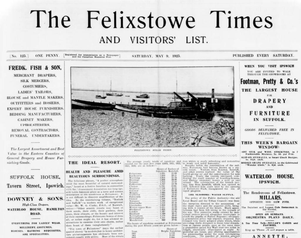 Historical fact: Those local to #felixstowe may remember #TheFelixstoweTimes, a local #Newspaper which started in 1922. Its full name was Felixstowe Times & Visitors List. It cost 1p, filled 8 pages & ran from Easter until Oct. @Felixstowe_news @Suffolk_Sound @FelixstoweMus