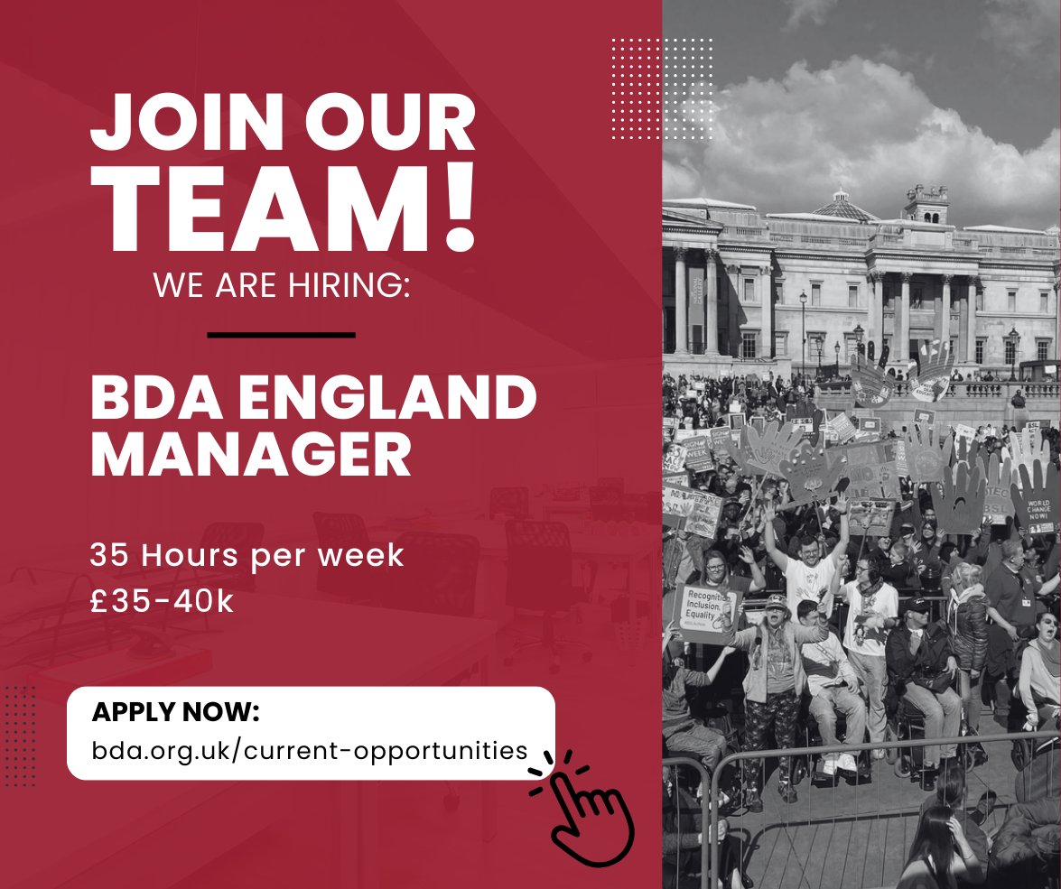 BDA_Deaf's tweet photo. Join our team! 🌟 

BDA is looking for an England Manager. Full-time, hybrid role, £35k-£40k. Lead impactful community services. Apply by 22 Jan 2024. 

More info: https://t.co/eOpYUZBiNb https://t.co/SqGa0Qatq8