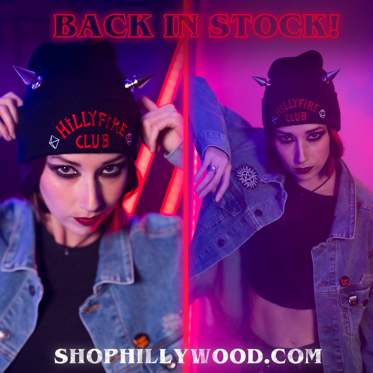 HillywoodShow's tweet photo. BACK IN STOCK: Hilly Fire Club Beanies! Join the club & rock this beanie at your next D&D session or when binging #StrangerThingsParody! Hurry, these will go FAST! 🔥
🛒Buy it now: https://t.co/DRcGwTml52 https://t.co/4nZjvAVIqf