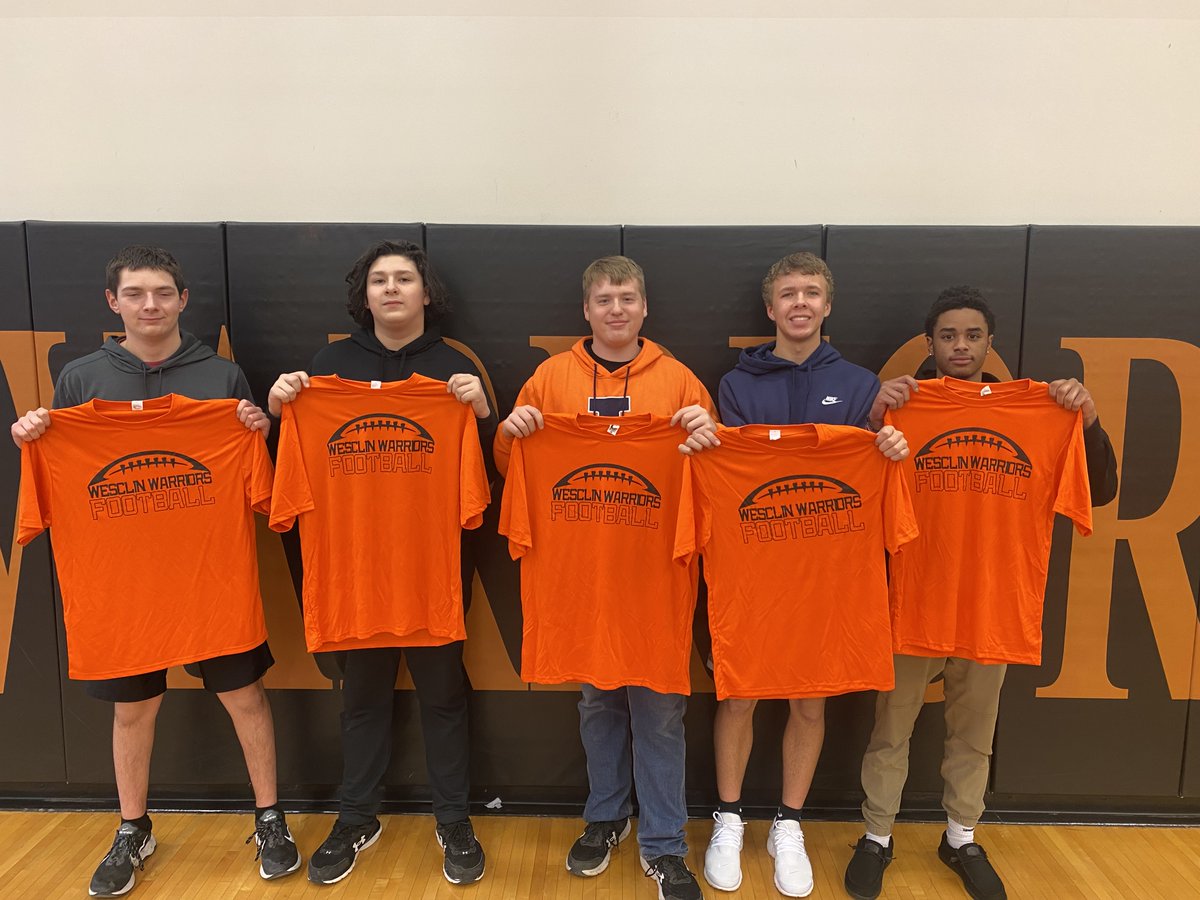 Winners of the first #WesclinWarrior Football Tribe Challenge. Athletes earn points by helping improve themselves and the team. #NobodyButUs