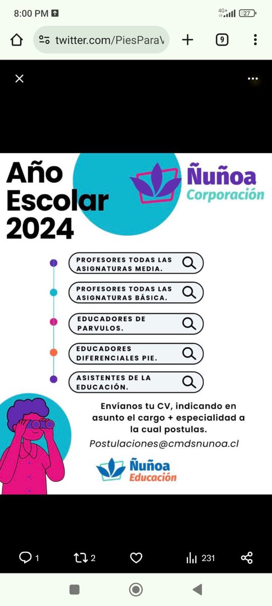 christian_0990's tweet photo. ME DA MUCHA CONFIANZA POSTULAR A LOS COLEGIOS DE ÑUÑOA SOBRE TODO PORQUE SÉ QUE CUIDAN A SUS DOCENTES JAJAJJAJAJAJAJJAJAJAJAJA @Mineduc @GabrielBoric https://t.co/frlbScoKud