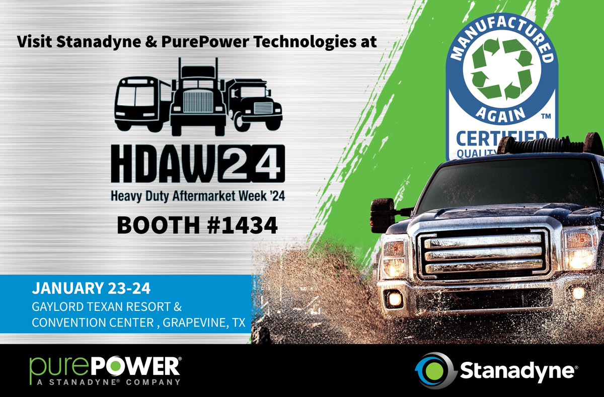 StanadyneGlobal's tweet photo. Reduce, Reuse, Recycle, REMAN

Talk to us at HDAW 2024 about how @purepowertech  can help with your remanufacturing programs.

https://t.co/sptRRYbU6V https://t.co/fk8bD9QyCG