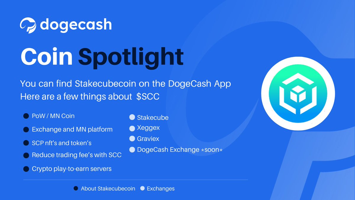 We are pleased to present this week's Coin Spotlight Stakecubecoin! We will be giving away 100 $SCC to a user in the following days. To be eligible Like and Retweet and Comment on this post and tag 3 friends and follow @stakecube Winner will be picked on the 5th #crypto