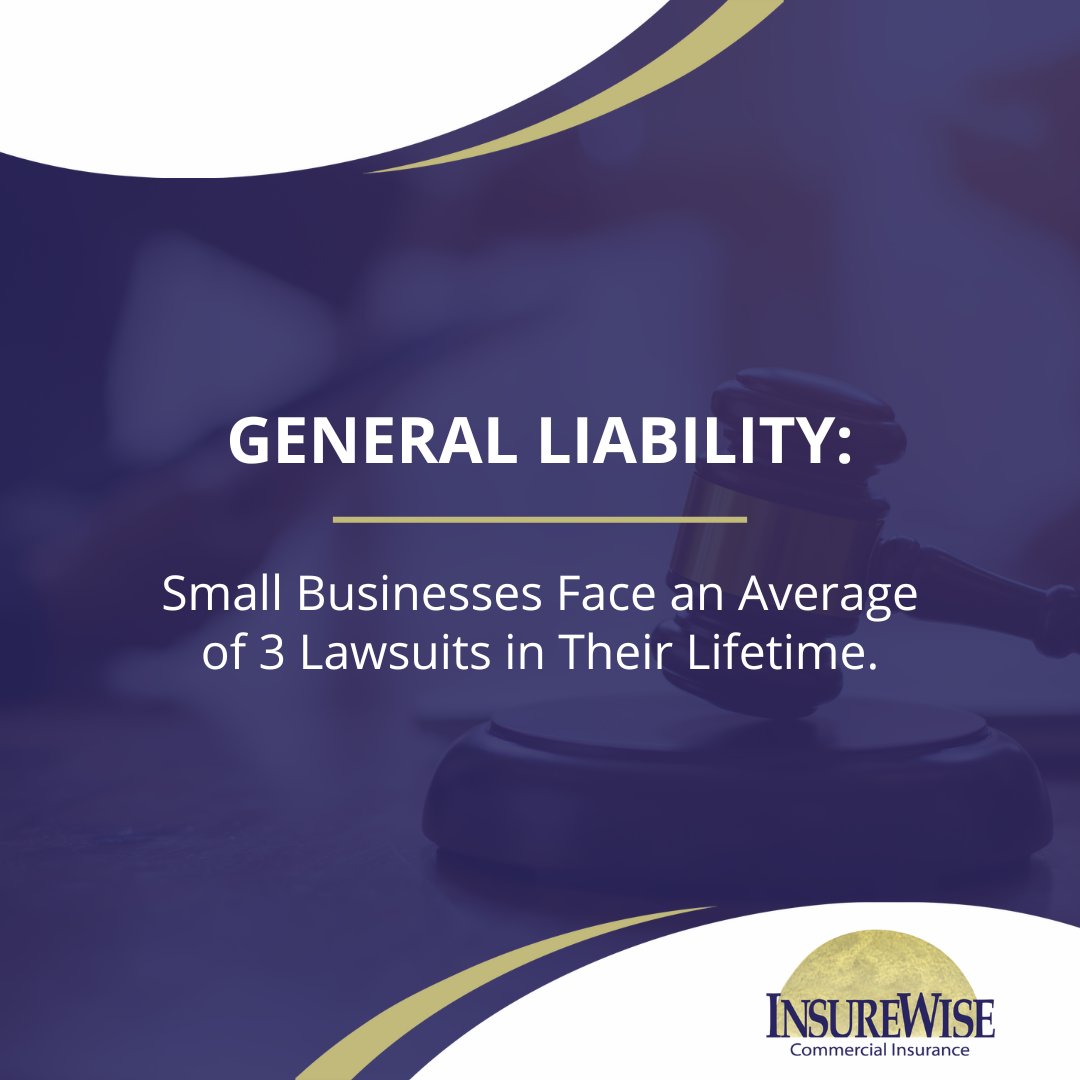Lawsuits can happen to anyone 📜 Protect your hard work   with General Liability Insurance. #InsureWise #WiseUp #GeneralLiability   #SmallBusinessProtection