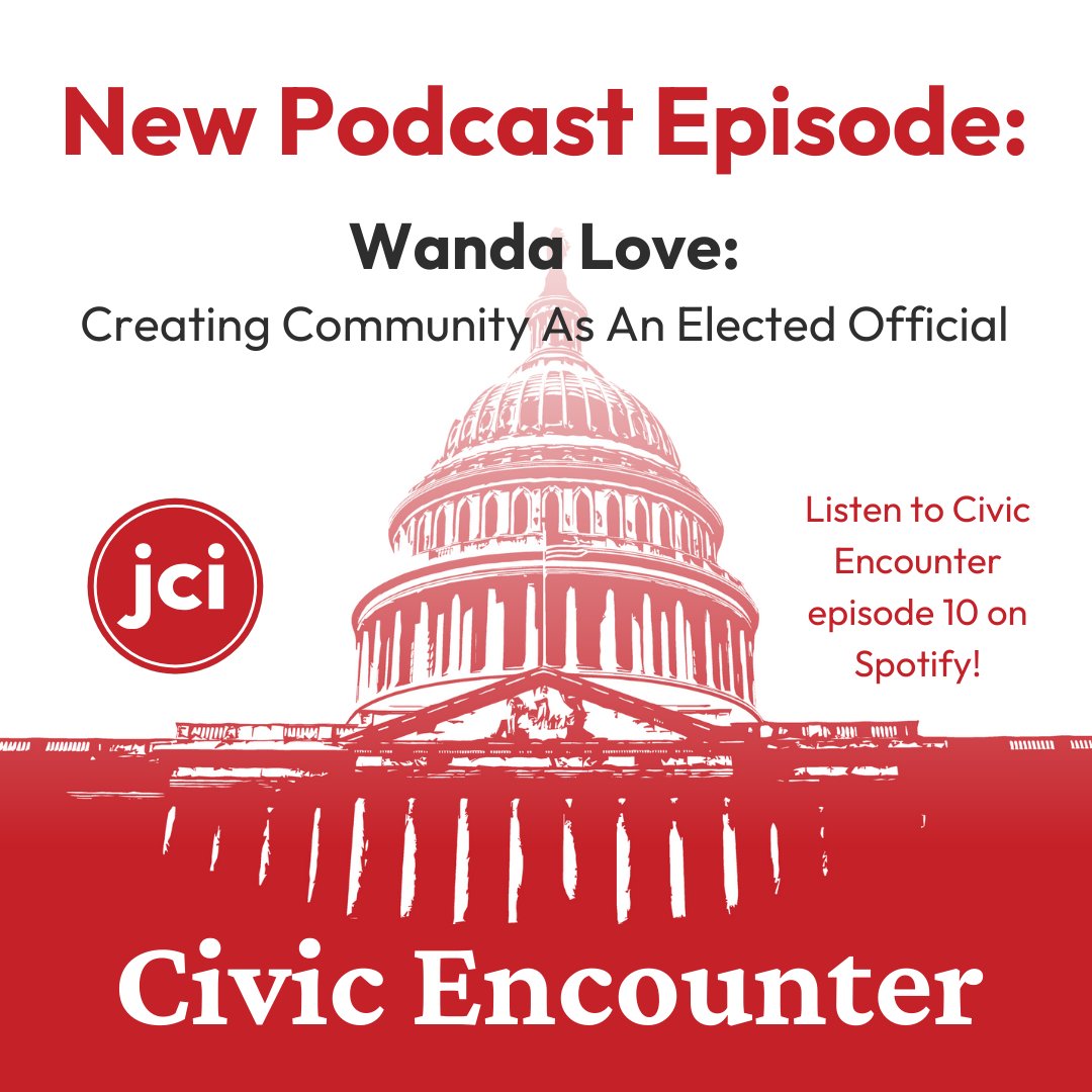 JCI_SJacobson's tweet photo. Civic Encounter's latest podcast episode is live! This time, we interviewed Wanda Love, who is a Council Member in the city of Gardena and the head of the Gardena Valley Chamber of Commerce. https://t.co/nbXxDiopBm https://t.co/axt4g2rNFR