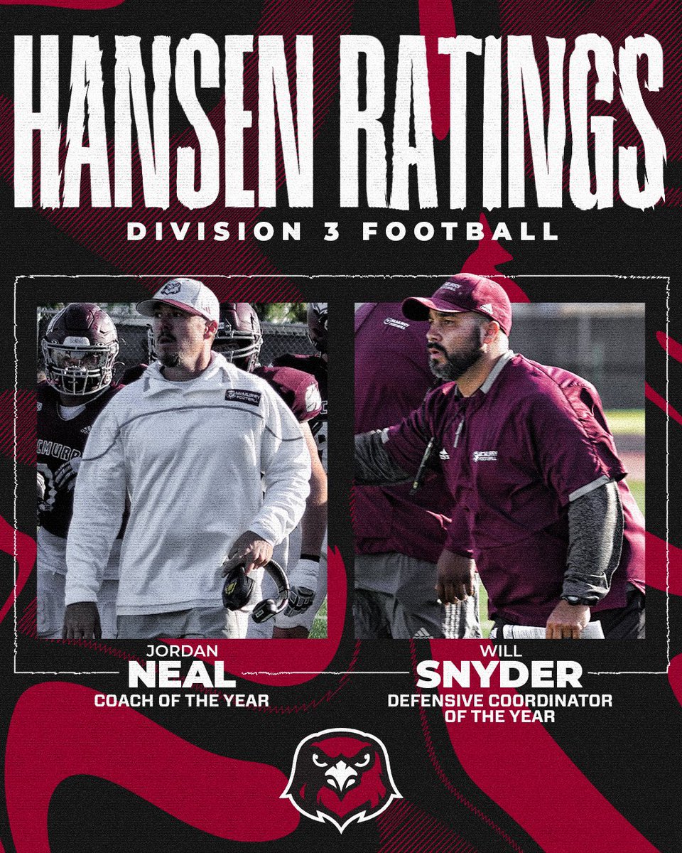 mcmsports's tweet image. Congratulations to our football coaching staff on being named Coach of the year and Defensive Coordinator of the year!🦅 🏈