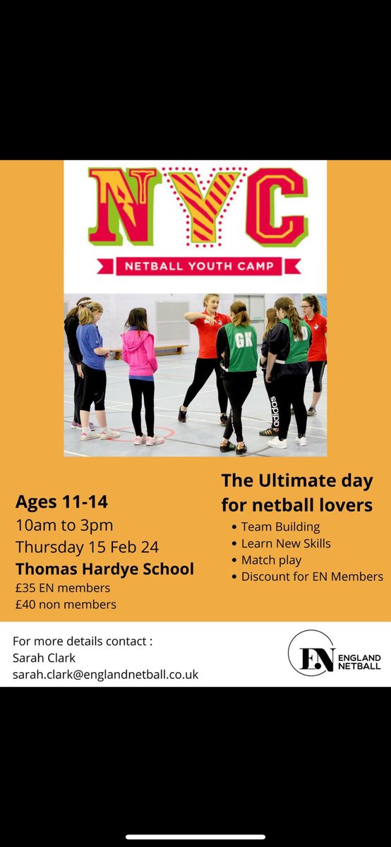 A great opportunity for netballers out there during half term 🏐