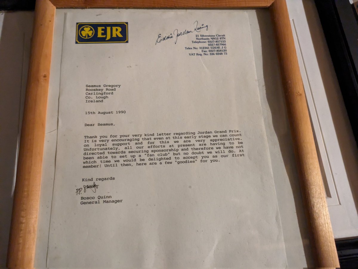 seamusgregory's tweet photo. @F1JordanGP @_markgallagher  @F1ForSuccess #jordangrandprix @AstonMartinF1 @MccormackParaic 
Went for a rummage in the attic and found this #f1 https://t.co/smiLS1RS8s
