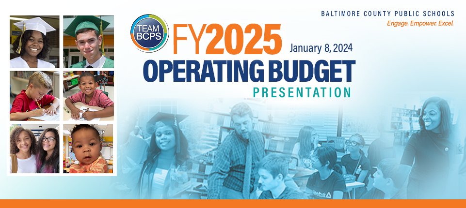On Monday, January 8, at 9 a.m., Superintendent Dr. Myriam Rogers (Yarbrough) will present her Fiscal Year 2025 operating budget request. The presentation will be livestreamed on the BCPS YouTube channel. A recording of the stream will be available for viewing after the event.