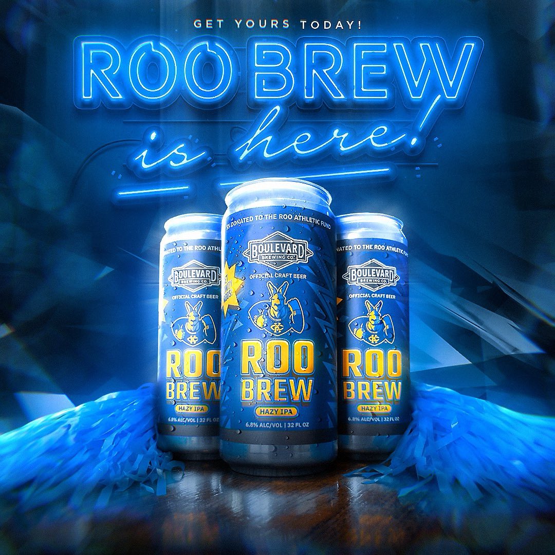KCRoosAthletics's tweet photo. Excited to share our partner @Boulevard_Beer is now serving the Roo Brew Hazy IPA!

Read here: https://t.co/sI4XFzmIzj

#ROOUP | #KCRoos | #KansasCity https://t.co/PS3I4EDoIz