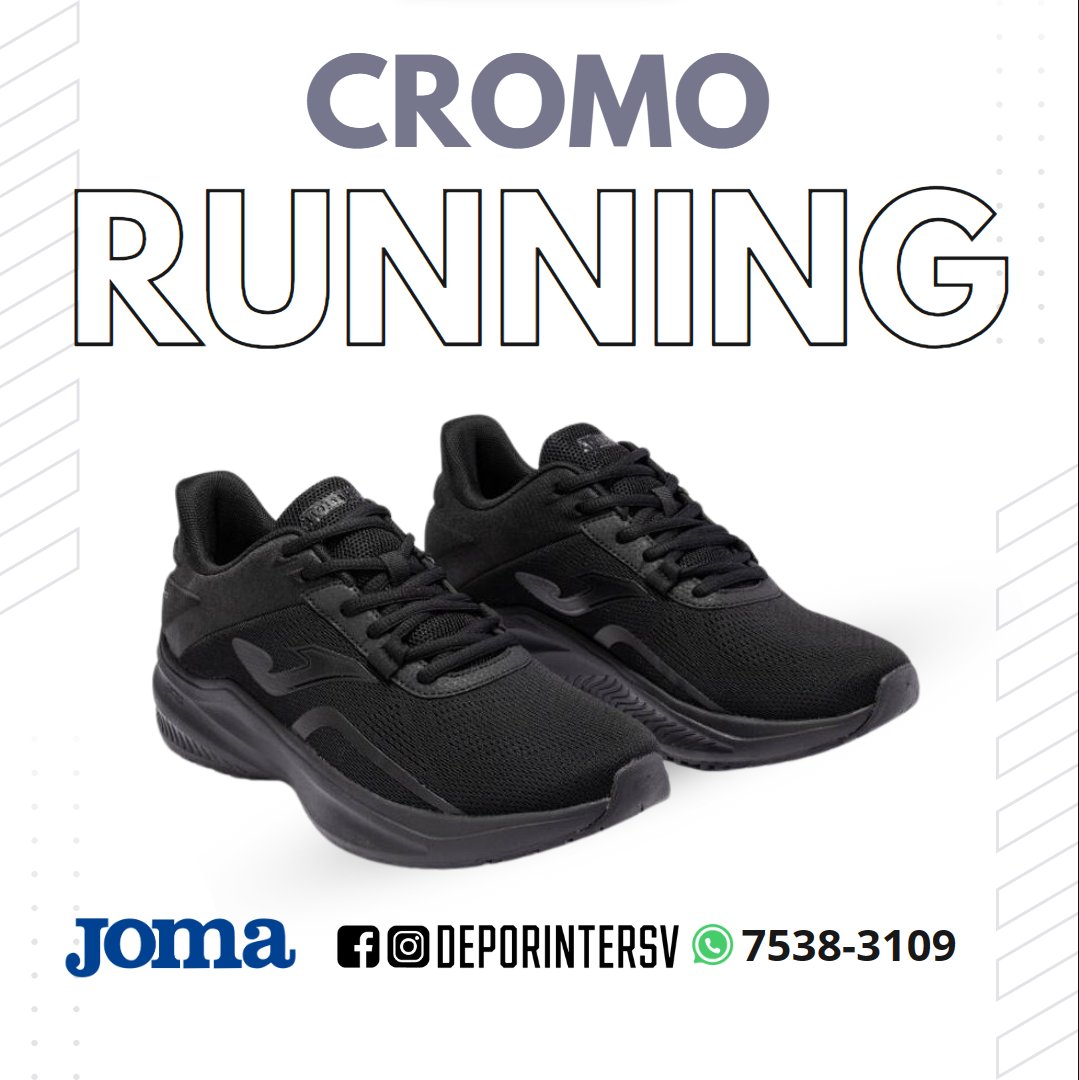 Deporinter_sv's tweet photo. ¡DESCUBRE LA REVOLUCIÓN DEL RUNNING! 🏃‍♂️ 

Las zapatillas CROMO Running de JOMA son la fusión perfecta de comodidad y rendimiento. 💨 

📲 Contáctanos en redes sociales o WhatsApp al 7538-3109. 🛵 Envíos a todo el país con costo adicional. ¡No te lo pierdas! https://t.co/TFYfzcusIN
