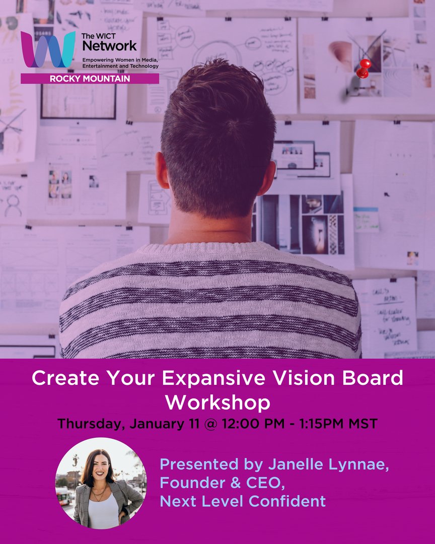 REMINDER! We have an amazing FREE &amp; VIRTUAL workshop NEXT WEEK! You do not want to miss it! 

On January 11th from 12pm-1:15pm MST, Janelle Lynnae will present her "Create Your Expansive Vision Board Workshop". 

Register here: wictrm.org/events/create-…