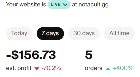 NotACultGG's tweet photo. Start a clothing brand they said... It'll be fun they said... 😅 https://t.co/EWpgnphkFi