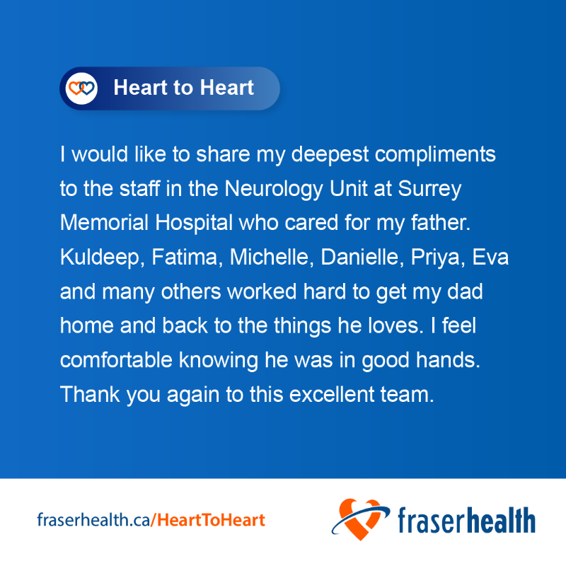 Fraserhealth's tweet photo. With a little bit of heart, we can face anything together. Read our moments of gratitude.

Is there someone from our team who you are grateful for? We’d love to know.

https://t.co/lycafizwZY

#hearttoheart

@FVHCF @BbyHospitalFdn @LMHFoundation1 @RoyalColumbian @SurreyHospFdn