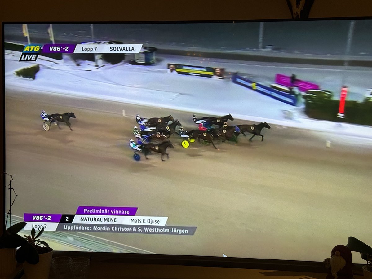 Natural Mine vann Hummeltorpsfinalen med 150lax på V86 med Mats Djuse  i biken 💪👌Viktor sköter o äger gör Krister Nordin , Rikard Fasth , Håkan Matz o  🍾🍾