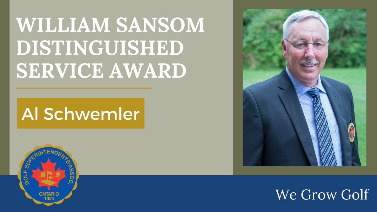 It is with great pleasure that we announce the 2024 William Sansom Award Recipient. Please join us in honouring <a href="/AlSchwemler/">Al Schwemler</a> &amp; his dedication to the turfgrass industry at the annual Awards Luncheon in partnership with <a href="/EnvuGolfCA/">Envu Golf Canada</a>, on Jan 16 in Niagara Falls during the TGMC.