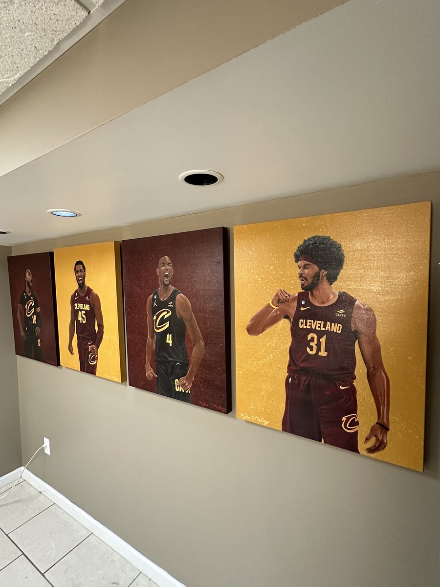 Four the Land 🎨

I started the first painting back in October and have been working on each one since. I’m glad I can share them on here for others to see and I can’t wait to share whatever I’ve got next!

<a href="/dariusgarland22/">Darius Garland</a>|<a href="/spidadmitchell/">Donovan Mitchell</a>| <a href="/evanmobley/">Evan Mobley</a>|<a href="/_bigjayy_/">Jarrett Allen</a>|<a href="/cavs/">Cleveland Cavaliers</a>
#LetEmKnow