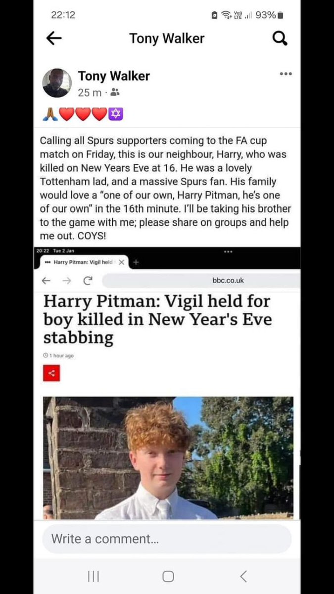 JCTHFC's tweet image. I have been asked by a mate if I could post this and get Spurs fans to share ahead of our FA cup match on Friday,he’s a friend of Harry’s family so it would be greatly appreciated,thanks everyone.💙 #THFC #RIPHarry #Applause #16thMinute