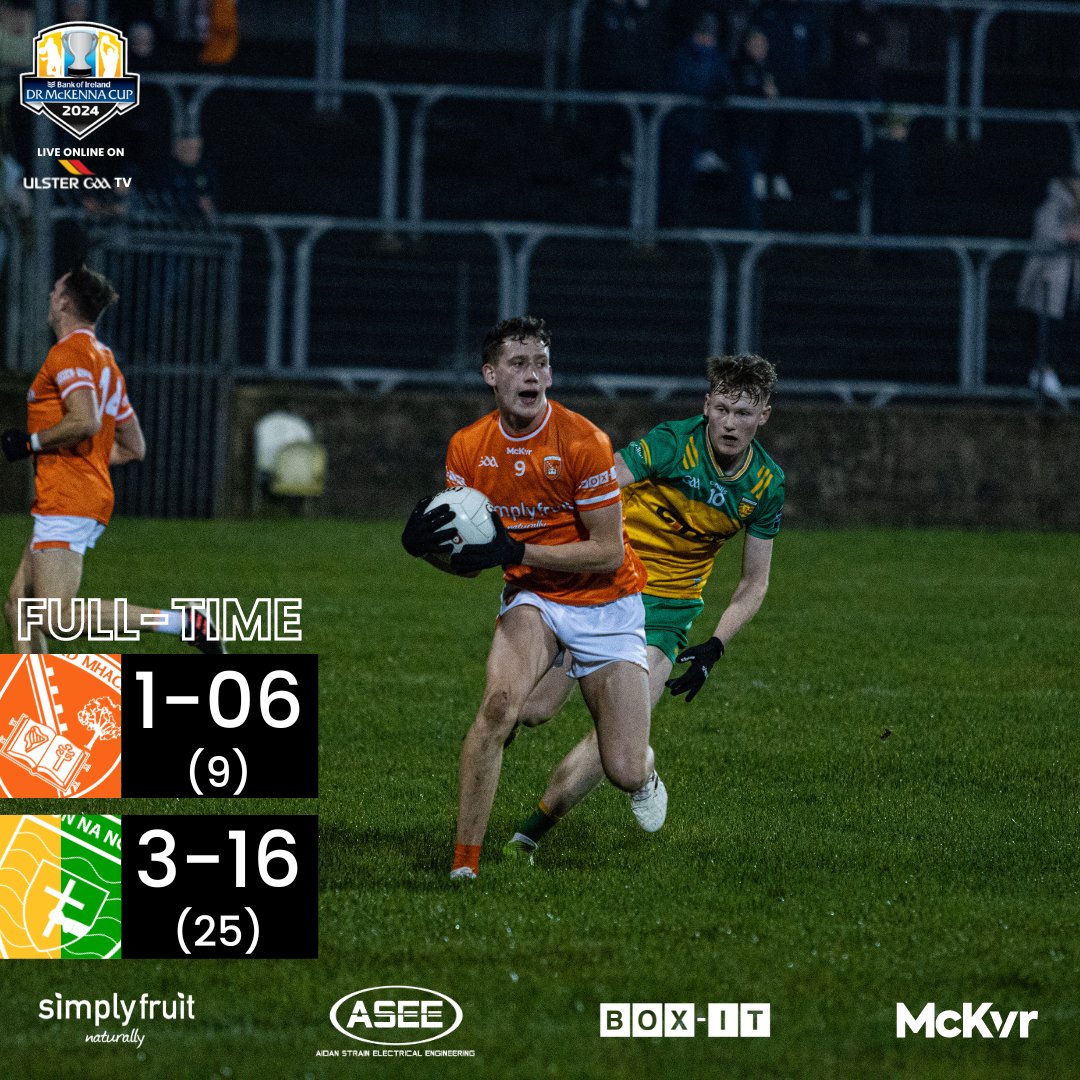 Armagh_GAA's tweet photo. 🏆McKenna Cup - RD 1 RESULT🏐

FULL-TIME in Ballybofey

We are back in action next Wednesday 10th January against Tyrone in the Box-IT Athletic Grounds vs Tír Eoghain.

#ArdMhachaAbú https://t.co/FDAd7ElMRs