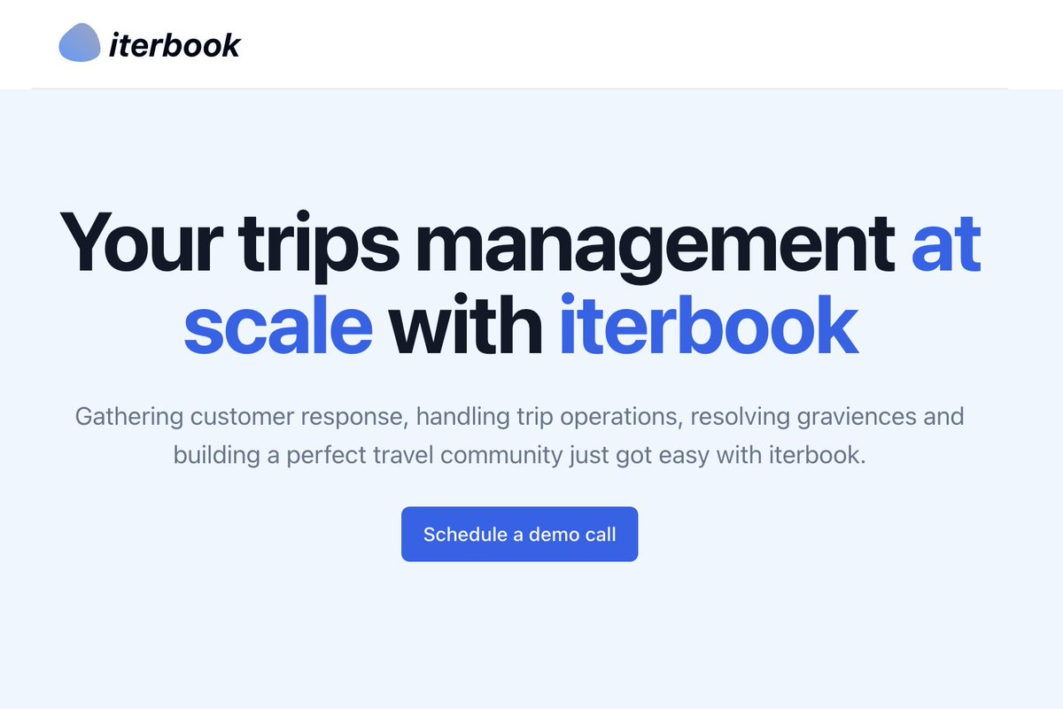 Hey Trip Planners & Influencer Wanderers! 🌍✈️ Introducing iterbook, the ultimate app that transforms your travel planning into an exciting, seamless journey. Say goodbye to chaotic itineraries and hello to organized bliss iterbook! #traveltech  #Influencers #TripPlanning

(1/n)