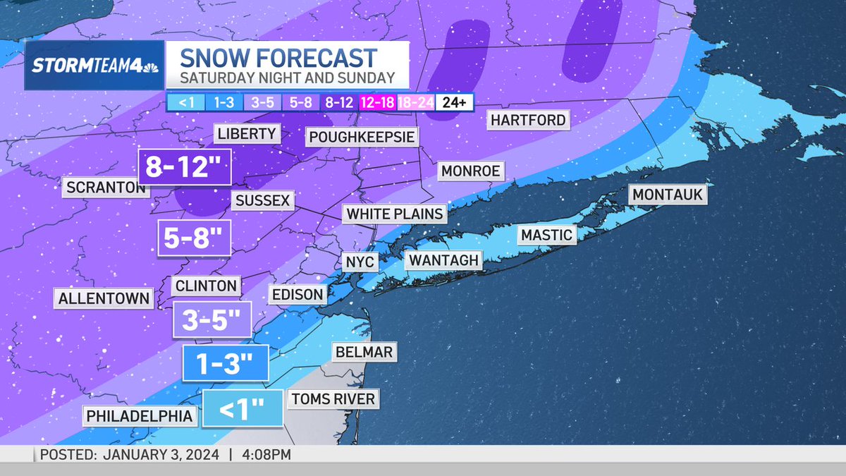 StormTeam4NY's tweet photo. This is likely to change over the next few days - but here is what we're thinking right now for this weekend's snow chances. #NYwx #NJwx #CTwx https://t.co/L1KiehZSrQ
