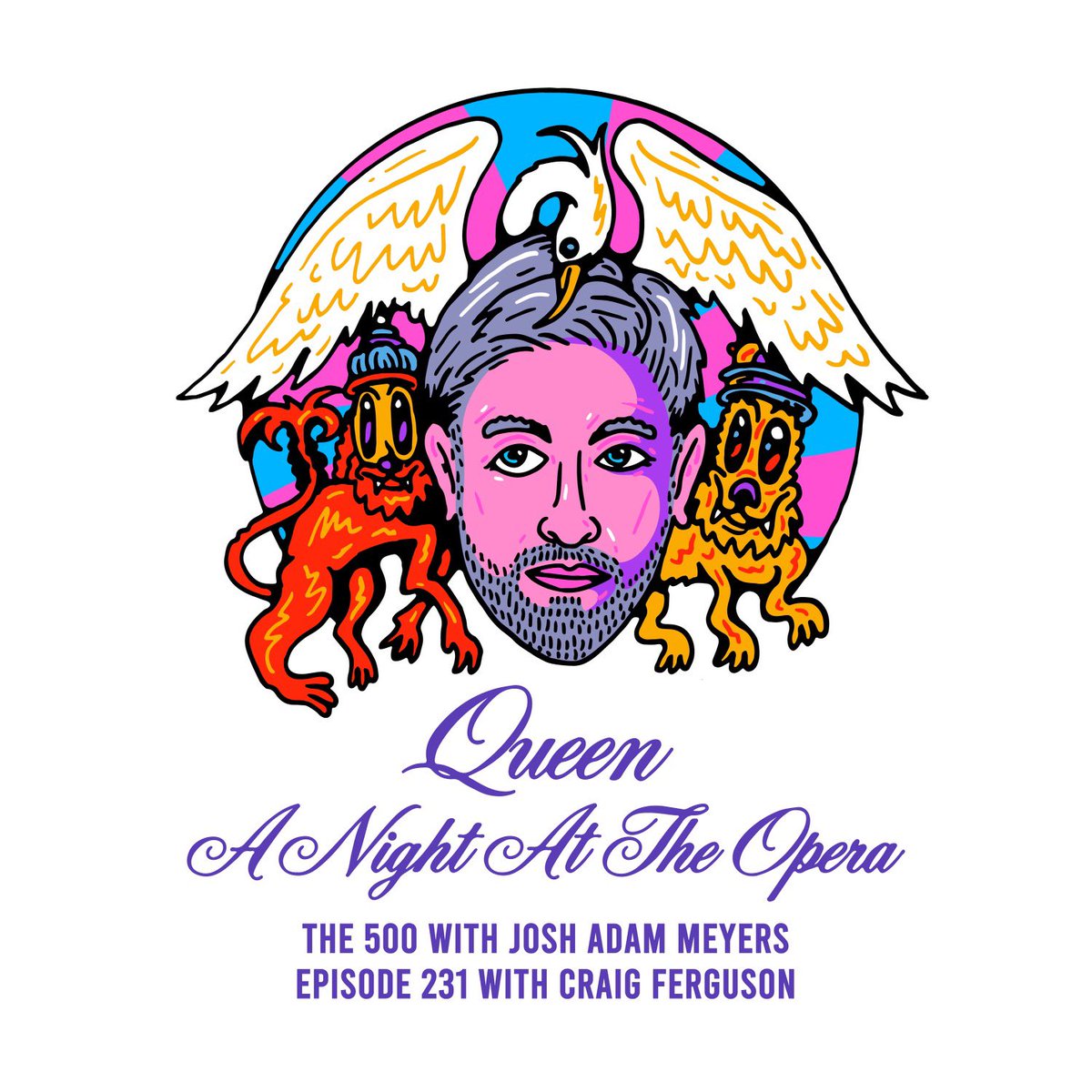 Comedian, actor and author @craigyferg claims every last drop of joy you can get out of arena rockers #Queen’s 1975 album #ANightAtTheOpera Art by @youngandsick