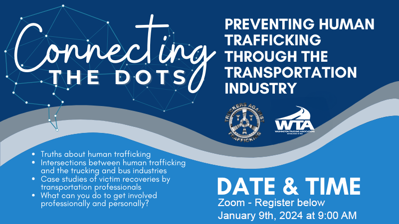 Register Here bit.ly/48lzgB9 for the upcoming WSP/WTA Human Trafficking Awareness webinar - 1/9/24 @ 9 am.