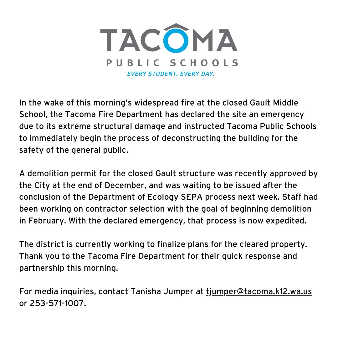 Statement regarding fire at Gault Middle School Jan. 3: tacomaschools.org/about/newsroom…