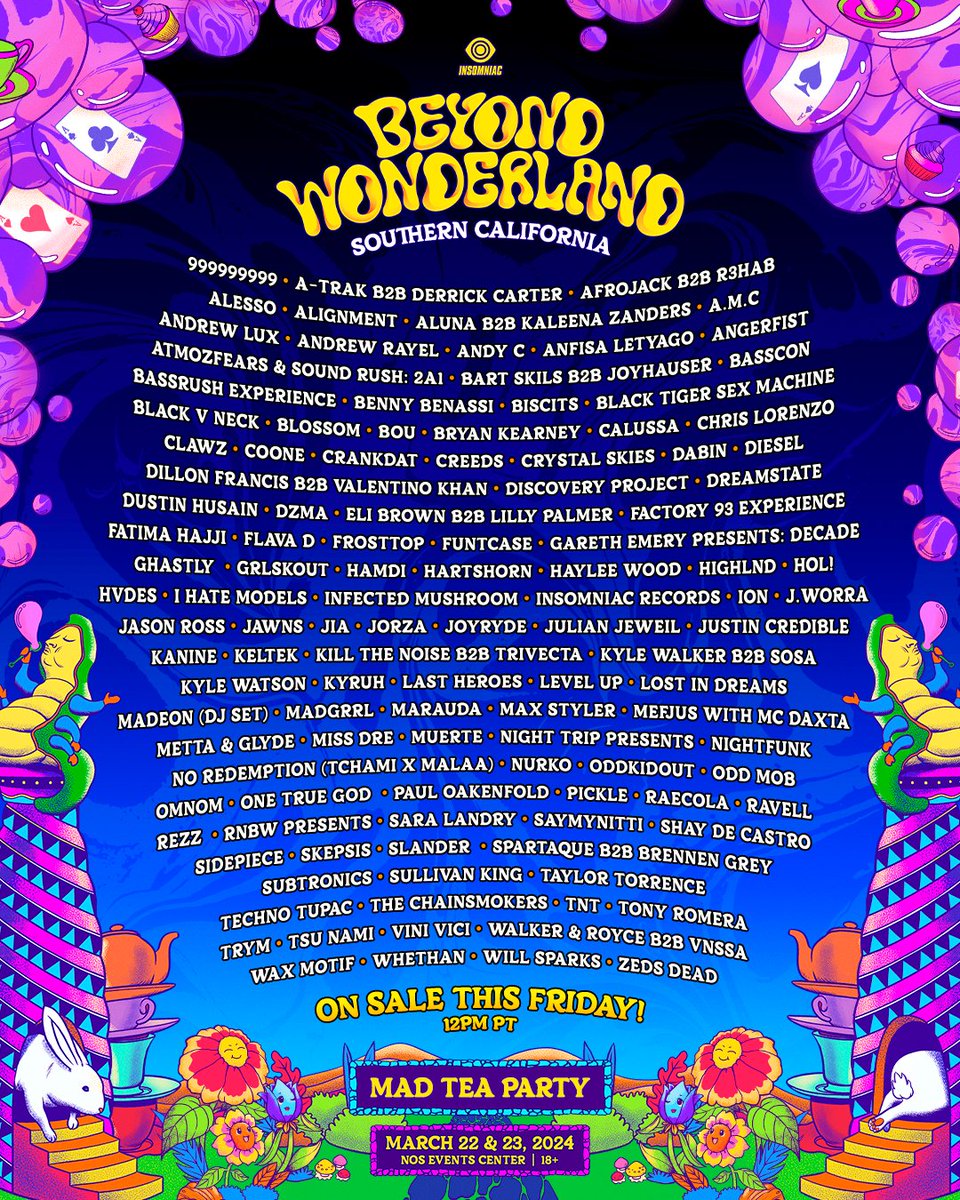 MOMMA we made  it to the big leagues!!🎩🫖🐰 Excited to announce my first time spinnin  at Beyond Wonderland!! See you all at Mad Hatters Castle🏰
#insomniac #beyond2024 #madteaparty #beyondwonderland  #EDM  #edmlife #dj #rave #ravefam