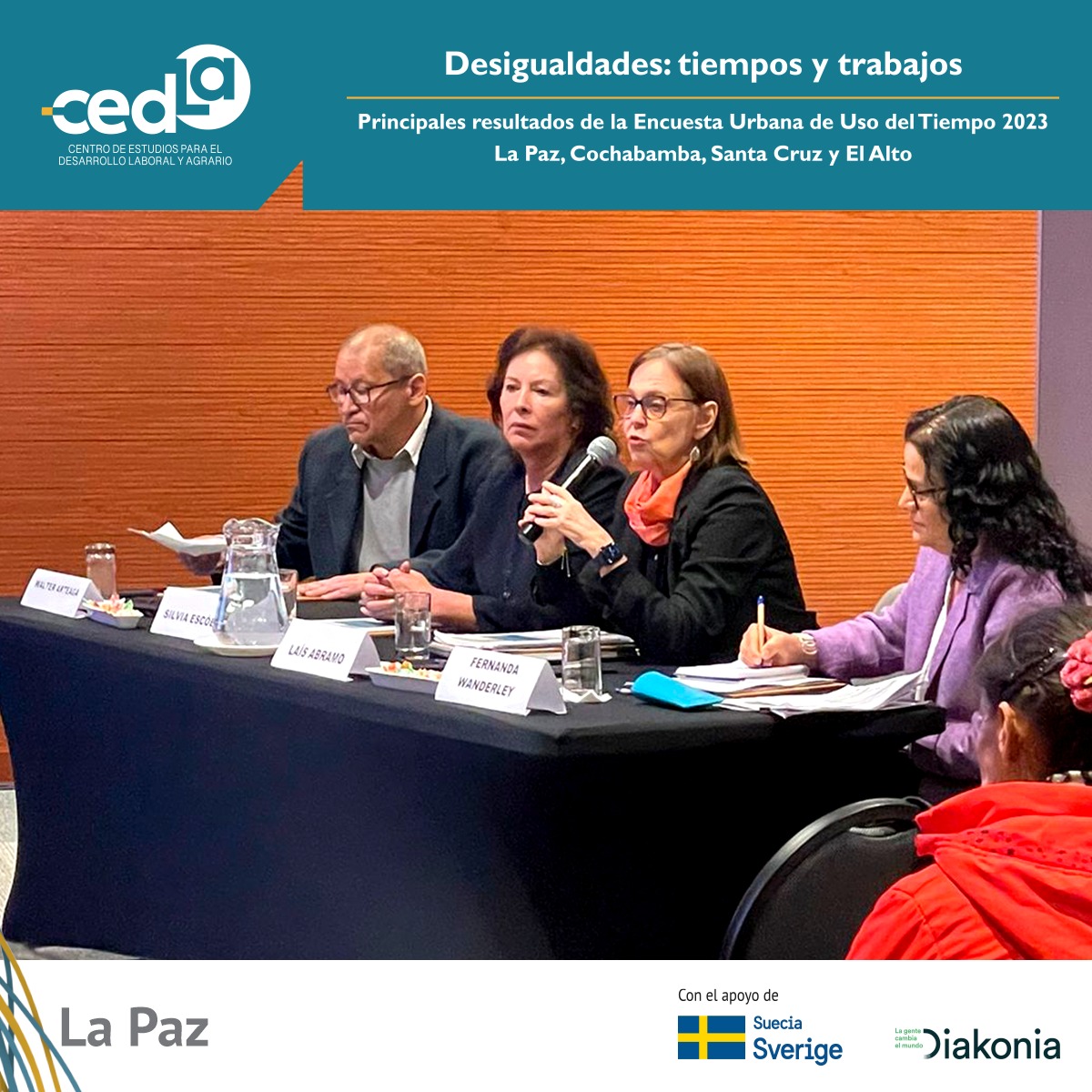 cedlabo's tweet photo. #CEDLA #Deliberando #Anuario2023
Los principales resultados de la Encuesta Urbana de Uso del Tiempo realizada por el CEDLA en 2023 fueron presentados en La Paz a fines de noviembre. Te compartimos las imágenes del evento.
Conoce los principales resultados: https://t.co/dJGODdQjlO https://t.co/cu8CSoRUGw