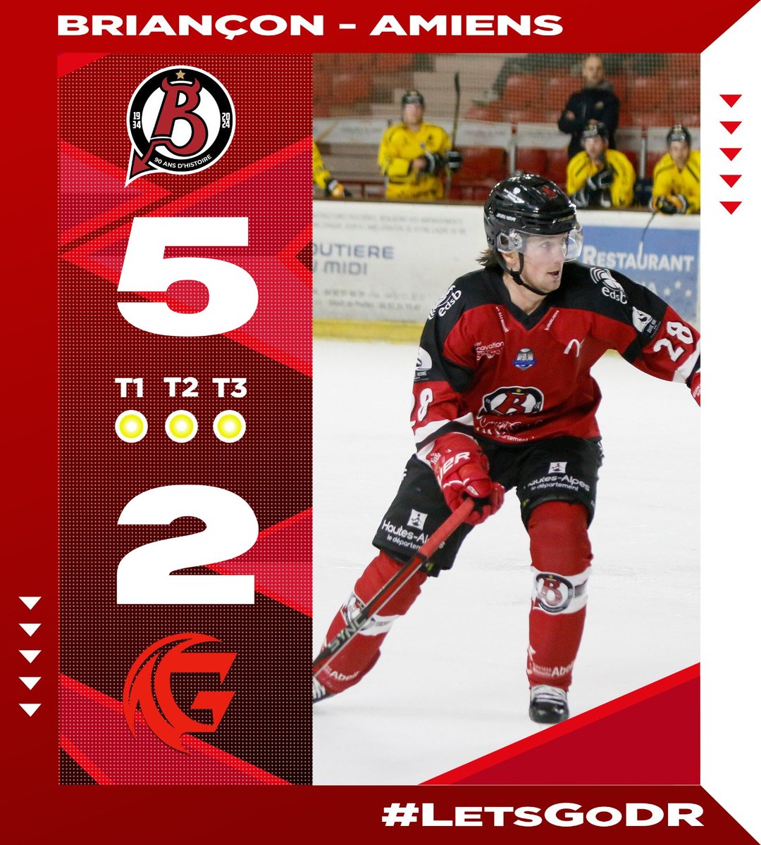 DiablesRouges05's tweet photo. 60' | #BRIAMI 5️⃣-2️⃣

EN COSTAUDS ! 💪

Les Diables Rouges dominent les @Gothiques_AHE  et signent un deuxième succés consécutif devant un René Froger des TRÈS GRANDS SOIRS ! 🔥

🏒 Hermant (x2), Richards, Mäki, Carnback 

#LetsGoDR https://t.co/mNwjQeryMc