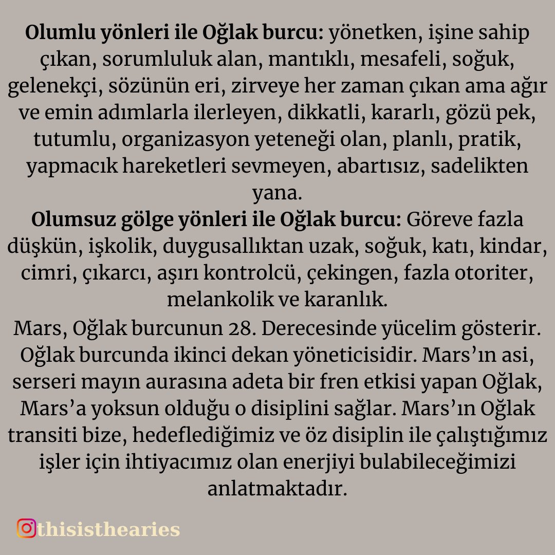 #Oğlakburcu #astrolojiyorumu #CapricornSeason #Mars