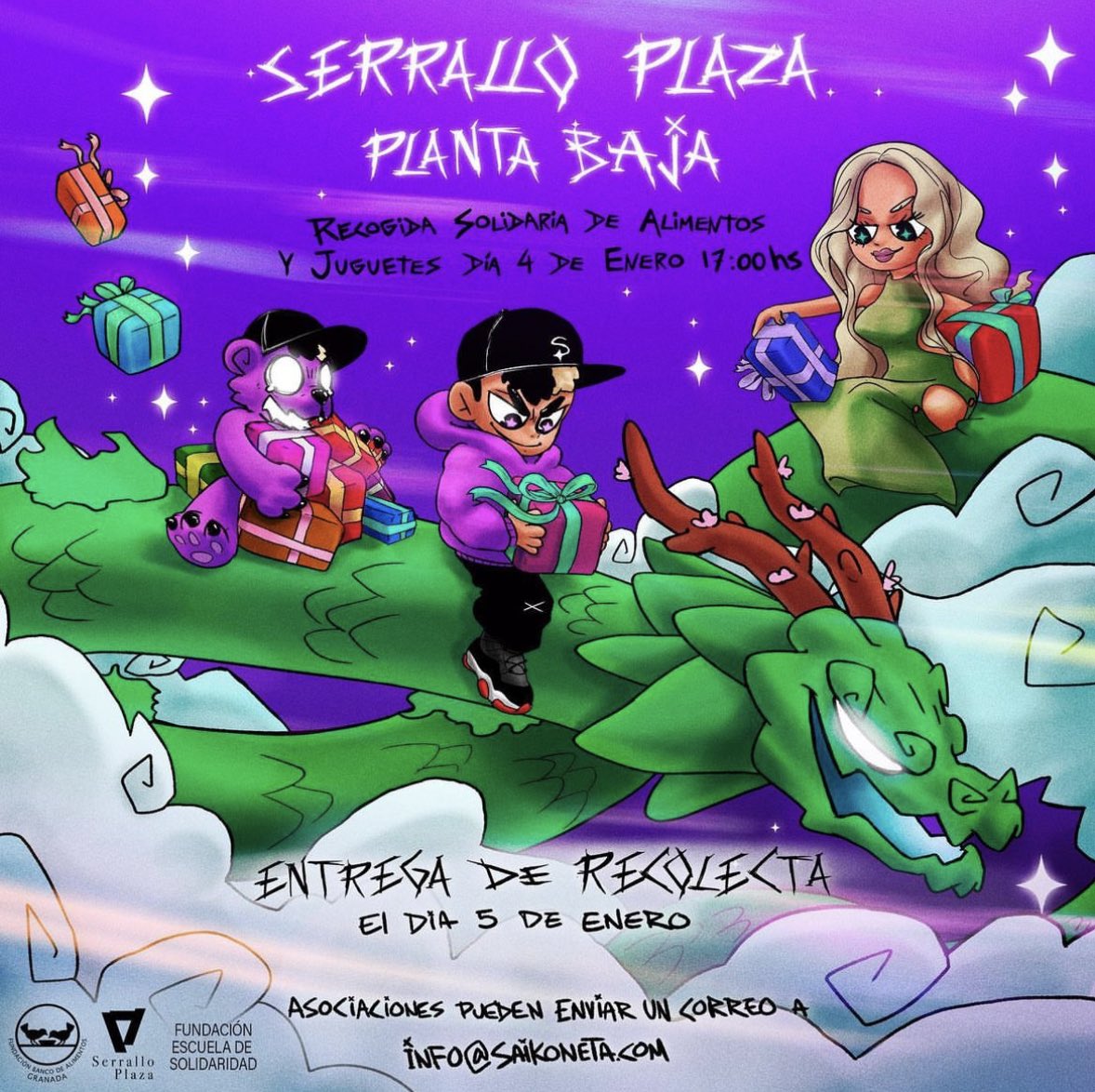saikobeibe's tweet photo. Porfavor, si eres de Granada, Mañana dia 4 a las 17:00h vamos a estar recogiendo juguetes y alimentos para los niños y personas necesitadas.
Estaremos alli pa estar con vosotros pero recordad q el fin de esto es recoger juguetes y comida no perecedera, asique si podeis, pasaros💜 https://t.co/RFl5noJsz8