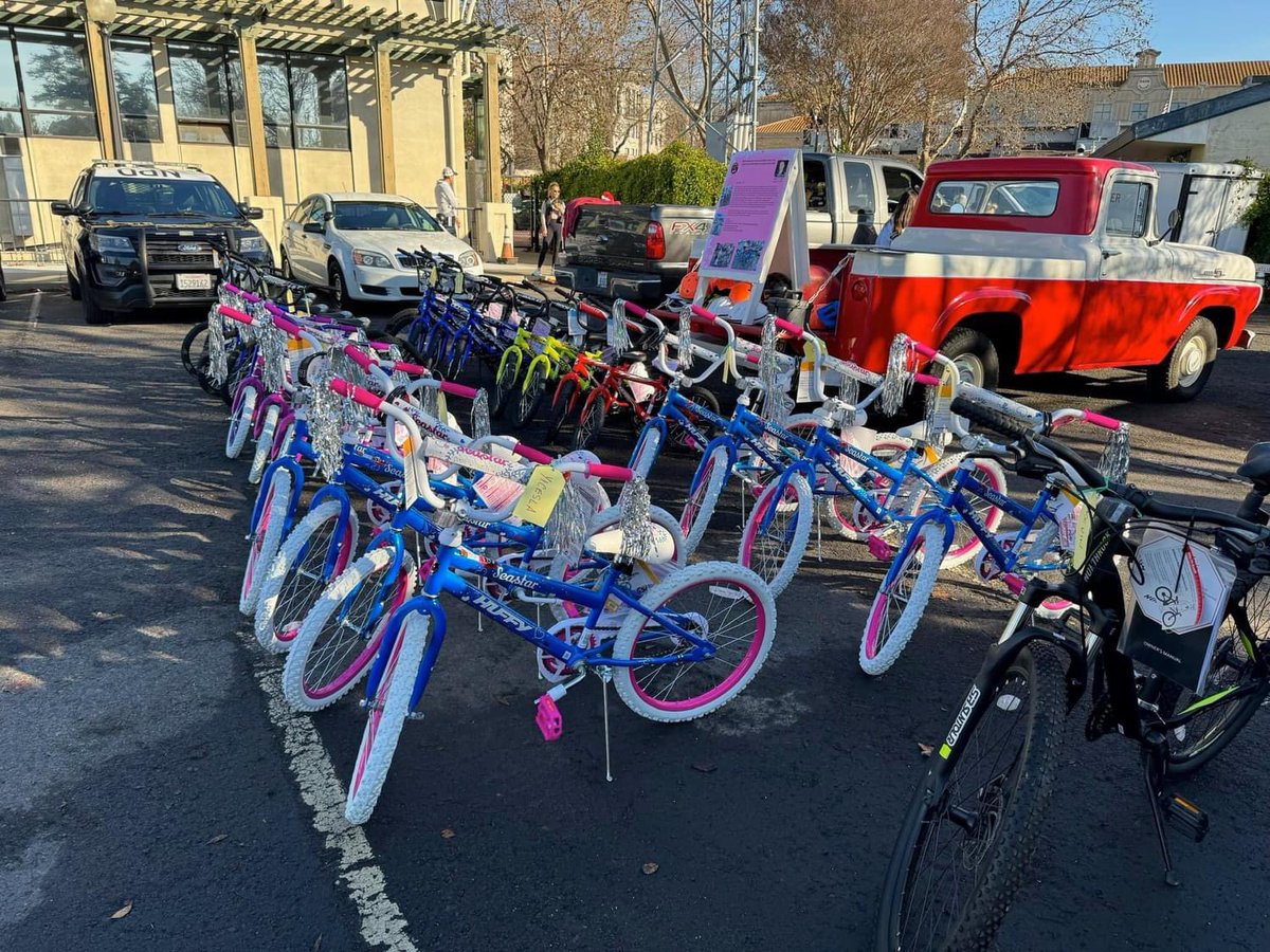 What a wonderful day December 16!
28 kids received their first bike in Napa, CA., in partnership with Napa Police Dept Youth Division! We are so thankful to Ken Rands for spearheading this Huge giveaway!