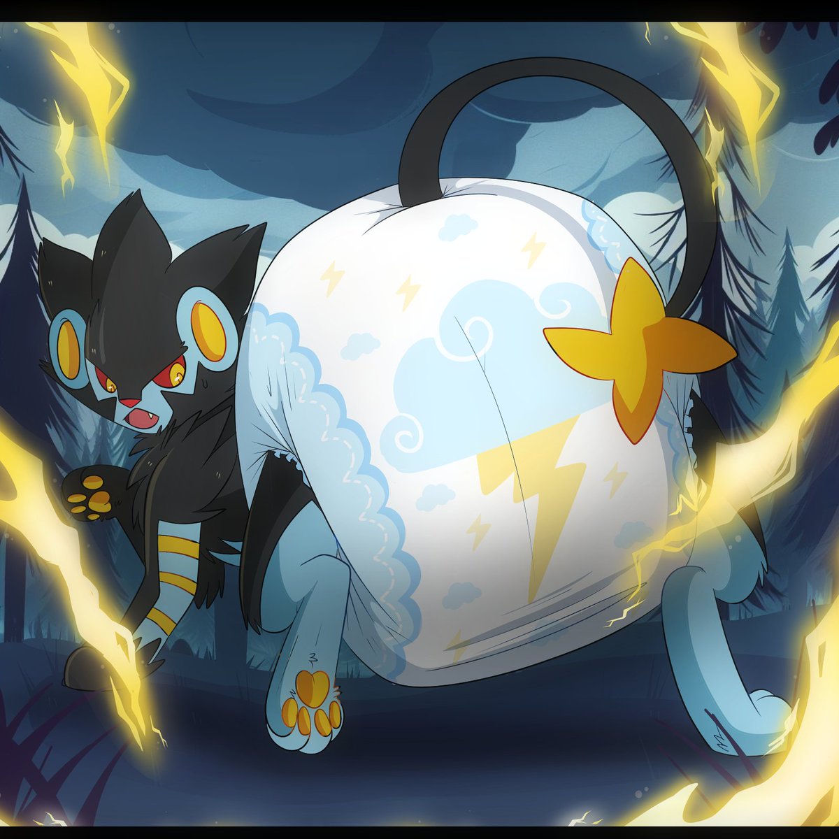 ⛈️ Luxray! - Commission for a dear friend of mine⛈️ #ABDL #diaper #babyfur