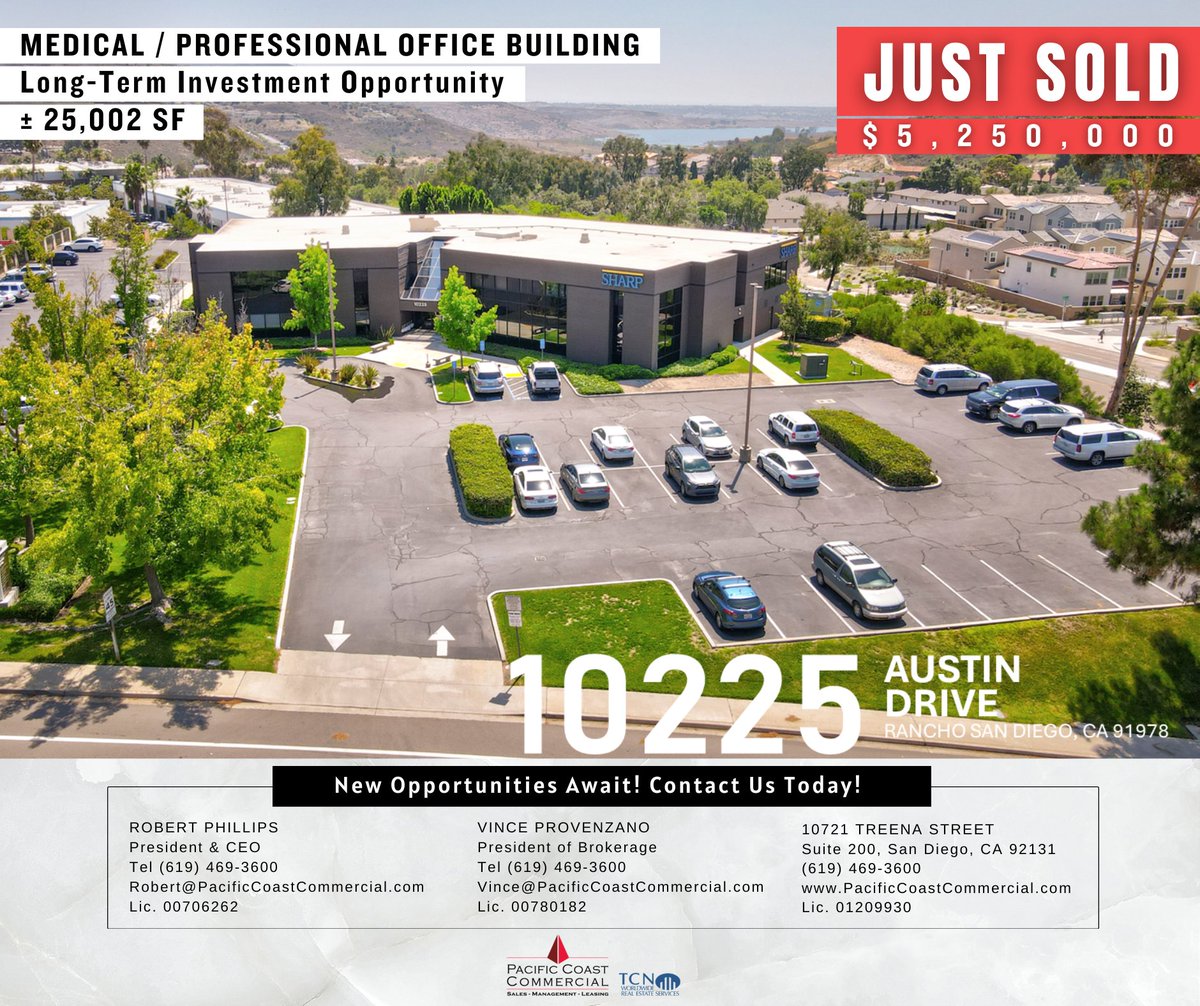 PCC proudly announces the triumphant sale of 10225 Austin Drive—a prime medical/professional building with a history of success. 
 
bit.ly/3tF0S4W

#realestatevictory #sandiegosuccess #commercialrealestate #realestateinvestments #sandiego #sandiegopropertymanagement