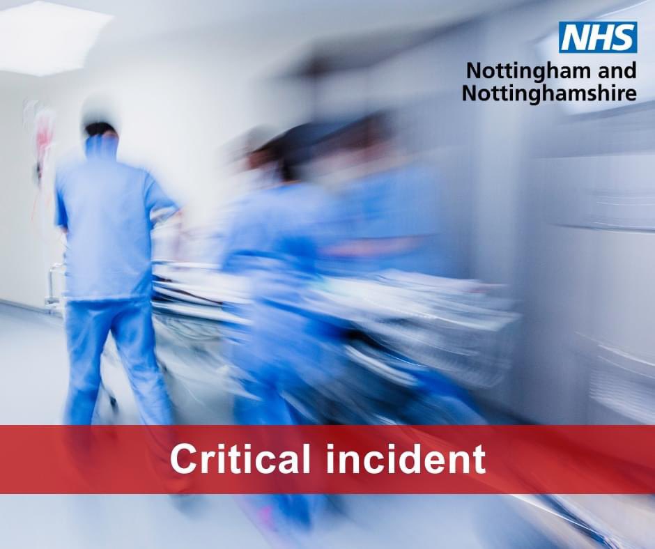 🧵

⚠️Due to extreme pressures on services, our colleagues at @NHSNotts have declared a critical incident. 

hospitals and A&Es across #TeamMidNotts and across the rest of Nottingham and Nottinghamshire are full to capacity, and are under significant pressure. ⚠️