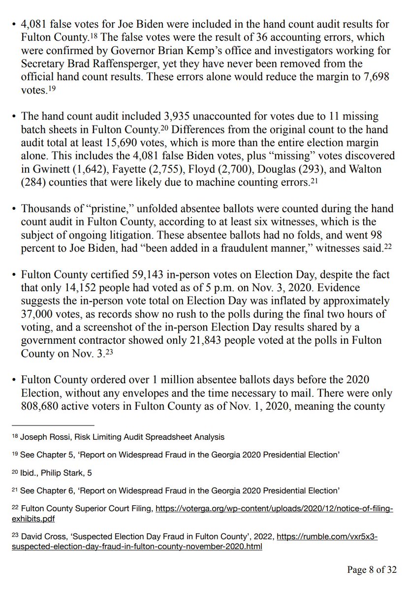🚨JUST IN - President Trump Releases Summary of Election Fraud in the 2020 Presidential Election in the Swing States Introduction: It has often been repeated there is “no evidence” of fraud in the 2020 Election. In actuality, there is no evidence Joe Biden won. Ongoing…