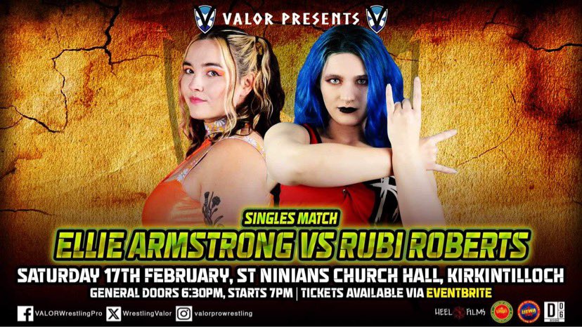 WrestlingValor's tweet image. Loads of action announced so far for February 17th in Kirkintilloch, Scotland 🏴󠁧󠁢󠁳󠁣󠁴󠁿!!! 

eventbrite.com/e/valor-live-p…