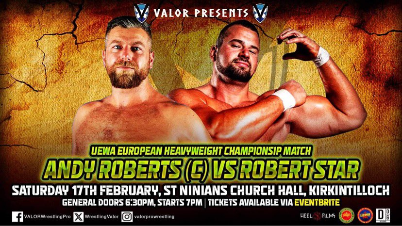 WrestlingValor's tweet image. Loads of action announced so far for February 17th in Kirkintilloch, Scotland 🏴󠁧󠁢󠁳󠁣󠁴󠁿!!! 

eventbrite.com/e/valor-live-p…