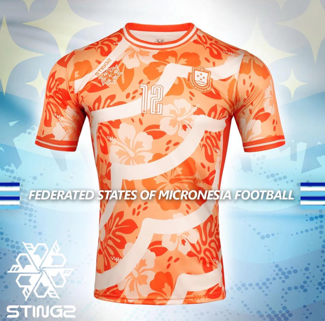 Federated States of Micronesia 🇫🇲 home, away and third/goalkeeper shirts from @StingzProwear. 

Available for pre-order for £36. 

A piece of beauty 😍

#footballstyle