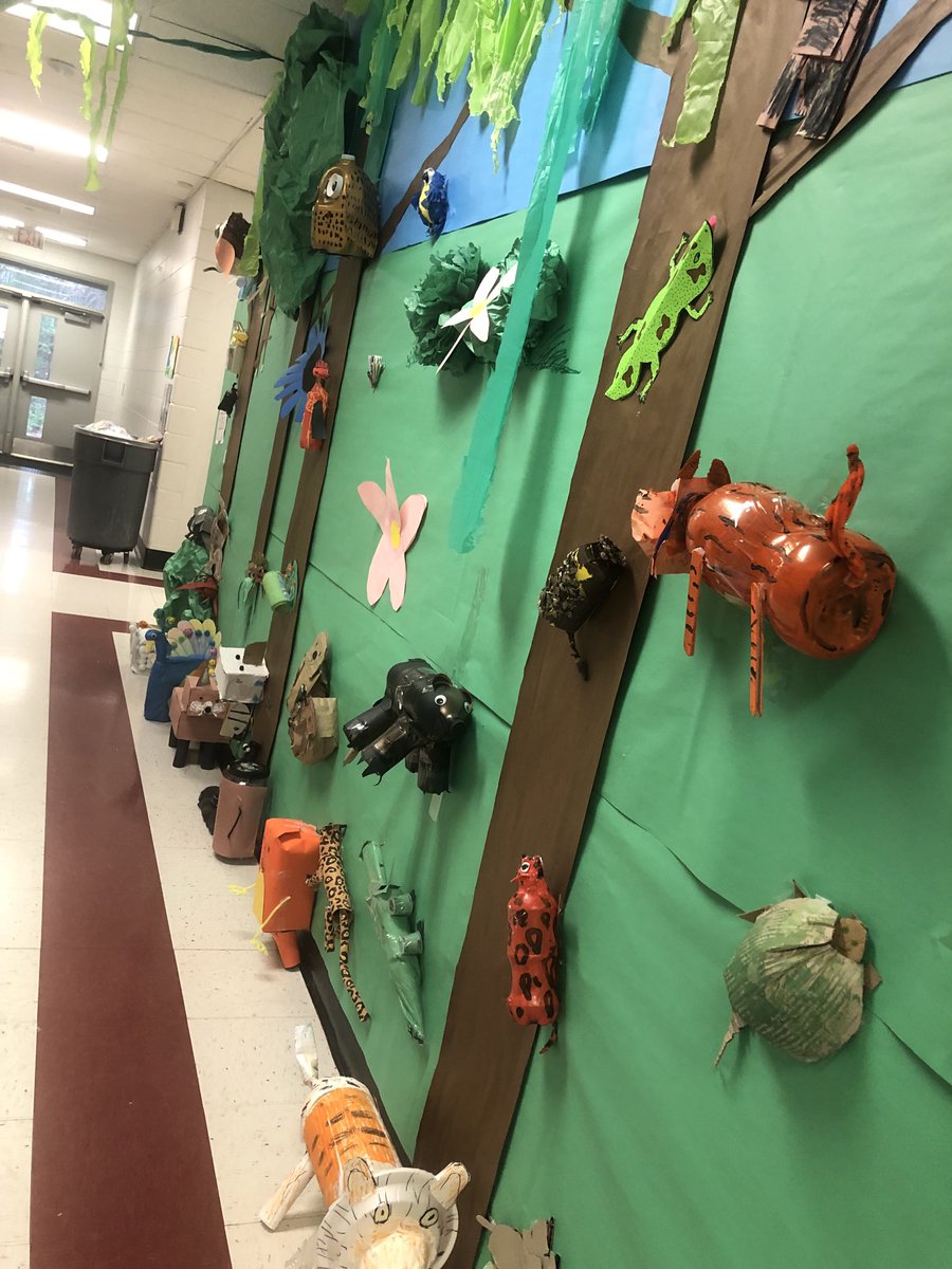 noura_soued's tweet image. 5th Grade Recyclable Animals Forest is looking fantastic ⁦@StillElem⁩  #creativeparents #creativestudents #outstandingteachers ⁦@STEMTania⁩ ⁦@STEMsally⁩      Recyclable Materials Forest