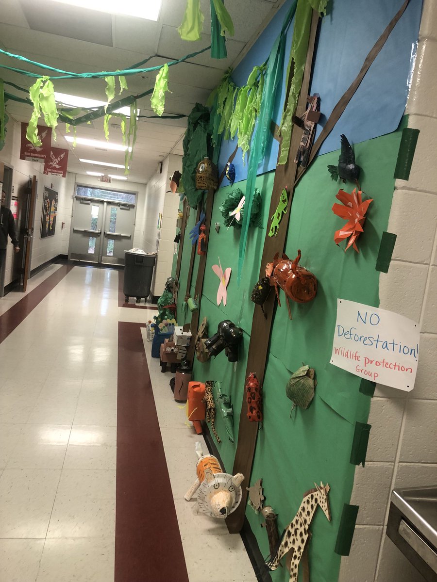 noura_soued's tweet image. 5th Grade Recyclable Animals Forest is looking fantastic ⁦@StillElem⁩  #creativeparents #creativestudents #outstandingteachers ⁦@STEMTania⁩ ⁦@STEMsally⁩      Recyclable Materials Forest