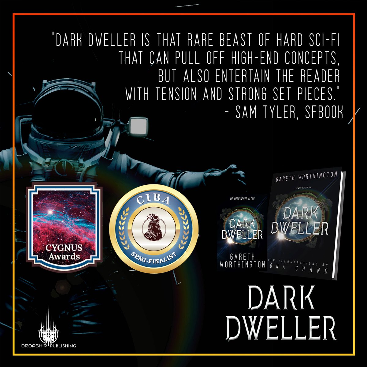 Dark Dweller is a semi-finalist in the @ChantiReviews Cygnus Award for Science Fiction! Keep your fingers crossed that it makes it to be a finalist or even category winner! @VesuvianMedia @BlackCrow_PR #darkdweller #scifi #fantasy #art