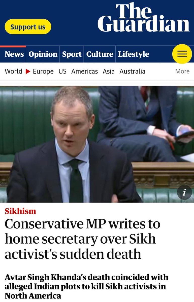 SikhPA's tweet photo. Sikhs across the globe are welcoming @NeilDotObrien's demand for an  inquiry into the suspicious death of activist Bhai Avtar Singh Khanda last June.

The UK Conservative MP has written to Home Secretary @JamesCleverly about lack of @WMPolice action.

Read
https://t.co/8kjDn565nz https://t.co/Avyf5nyKTR