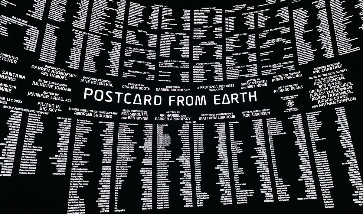 csdesign72's tweet image. I haven&apos;t made it to @MSGSphere in Las Vegas yet, but I was able to find my credit for #PostcardFromEarth among the 1999 other filmmakers. Equal billing!