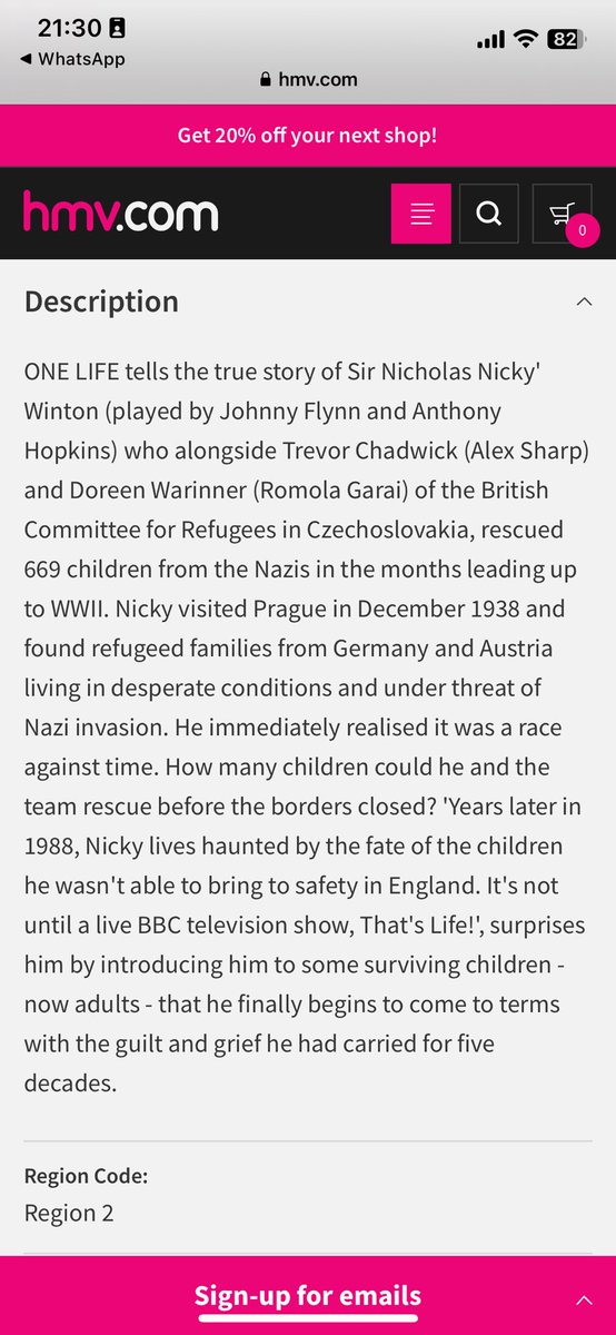 In normal times I would laugh at HMV’s “sensitivity” editing of history.  Today? Not so funny. 

PS some of you are asking what has been edited (I have updated this post in response to queries).  Put Nicholas Winton into your search engine and it will take you a millisecond to